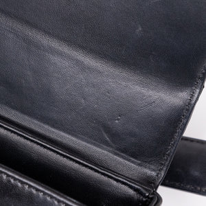 CHRISTIAN DIOR 30 MONTAIGNE CHAIN TOP HANDLE BAG LAMBSKIN LEATHER DARK SILVER HARDWARE