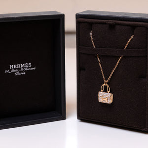 HERMES AMULETTE NECKLACE ROSE GOLD