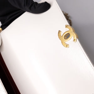 CHANEL 24C GOLD CRUSH MINI FLAP BAG WHITE CALFSKIN GHW
