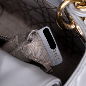 CHRISTIAN DIOR MINI LADY DIOR OPALINE GREY GHW