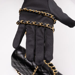 CHANEL 25K HANDLE WALLET ON CHAIN CAVIAR LEATHER BLACK GHW (MICROCHIP)