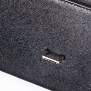 CHRISTIAN DIOR 30 MONTAIGNE CHAIN TOP HANDLE BAG LAMBSKIN LEATHER DARK SILVER HARDWARE