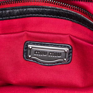 MIUMIU TOTE BAG LEATHER BLACK