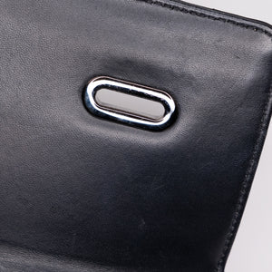 CHRISTIAN DIOR 30 MONTAIGNE CHAIN TOP HANDLE BAG LAMBSKIN LEATHER DARK SILVER HARDWARE