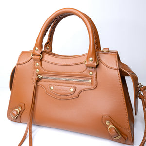 BALENCIAGA SMALL NEO CLASSIC CITY BAG IN BROWN