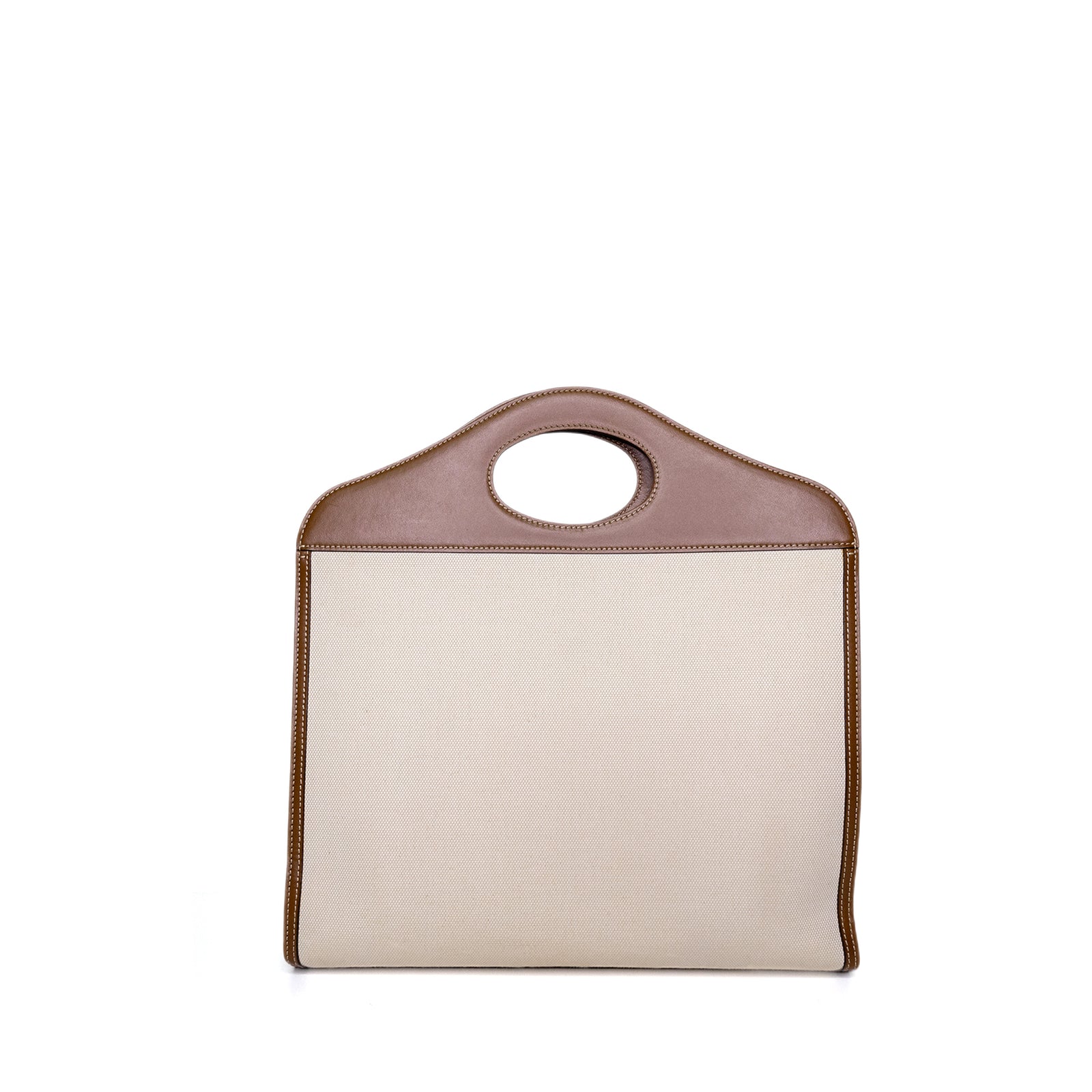 BURBERRY WORLD OF THE POCKET MEDIUM CANVAS WITH LEATHER GHW