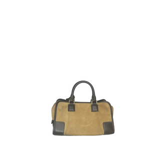 LOEWE SUEDE AMAZONA 28 HANDBAG CAMEL