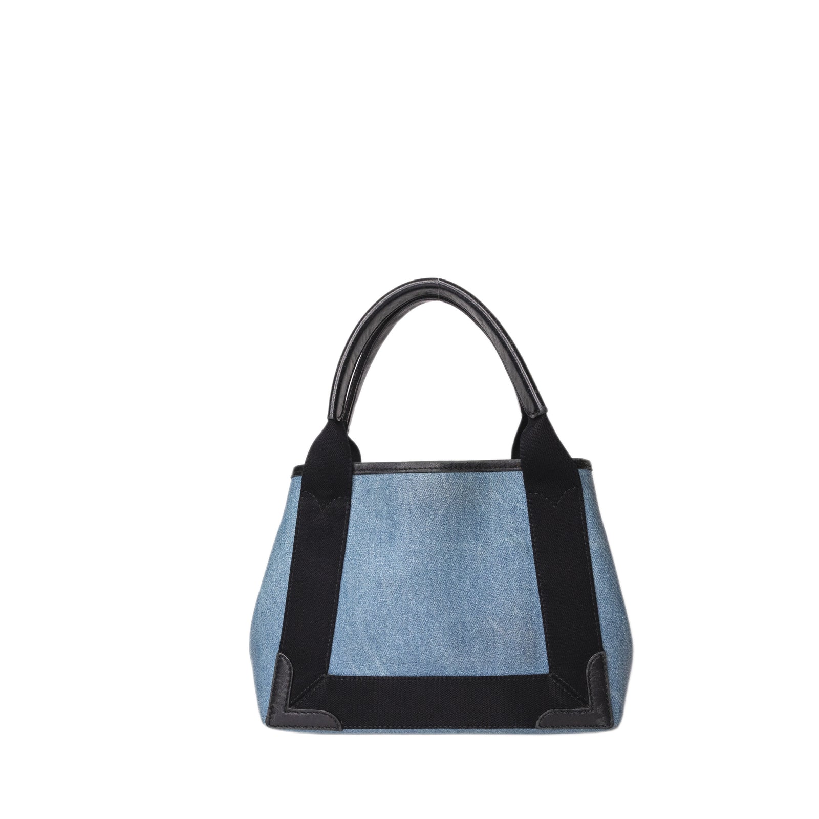BALENCIAGA NAVY CABAS SMALL TOTE IN BLUE COATED CANVAS
