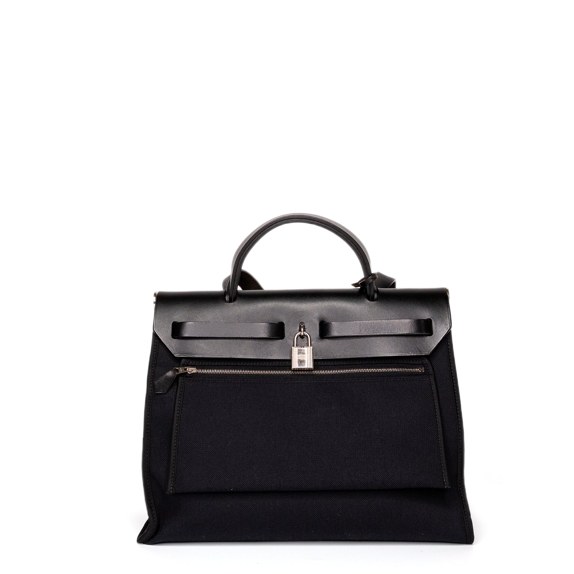 HERMES HERBAG 31 BLACK SHW STAMP T