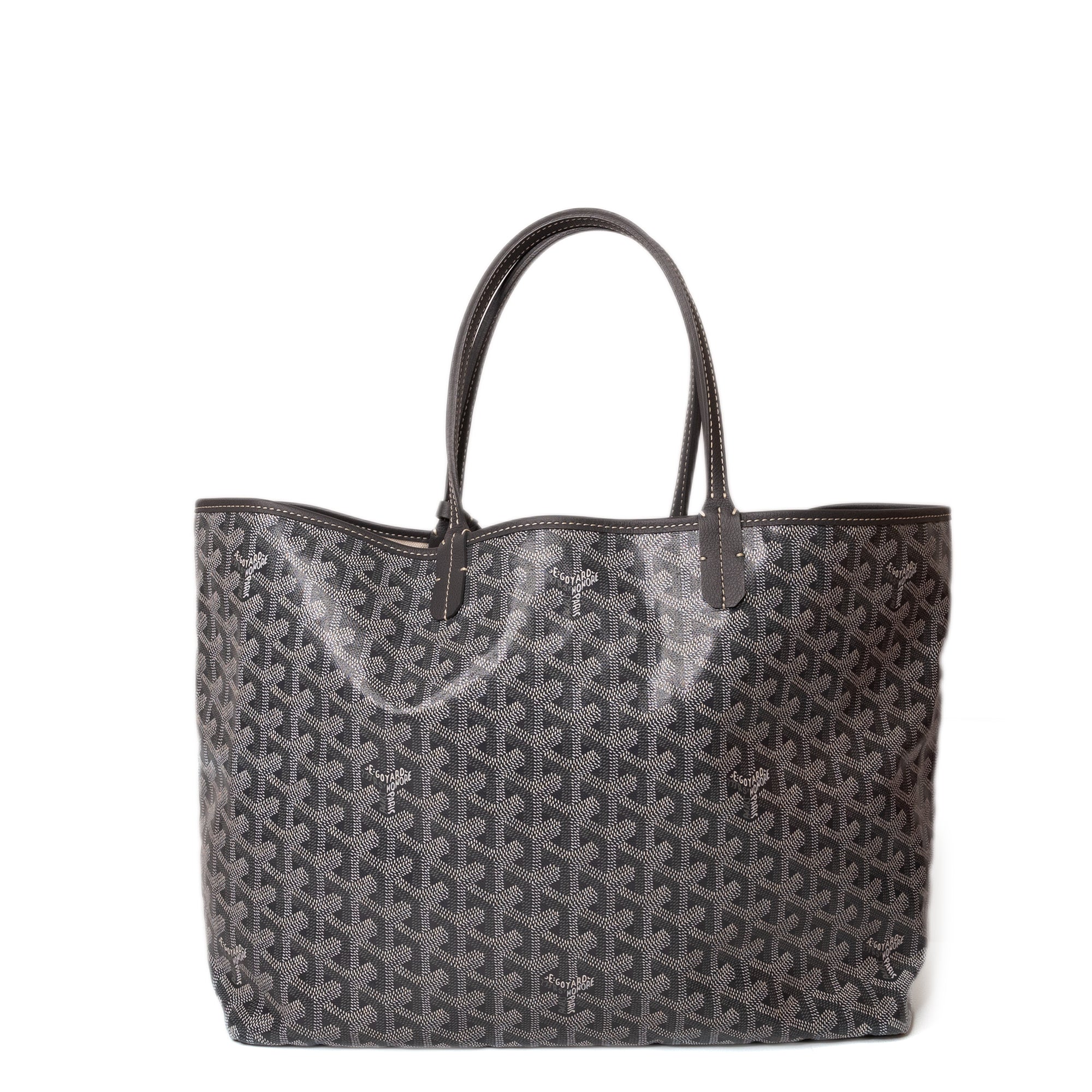 GOYARD SAINT LOUIS PM TOTE GOYARDINE CANVAS / CALFSKIN GREY SHW