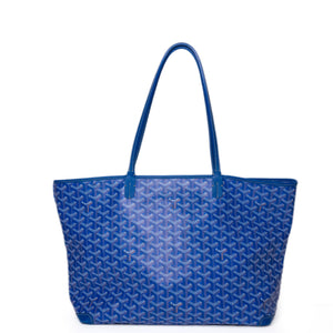 GOYARD ARTOIS GM TOTE BAG GOYARDINE CANVAS/CALFSKIN BLUE SHW