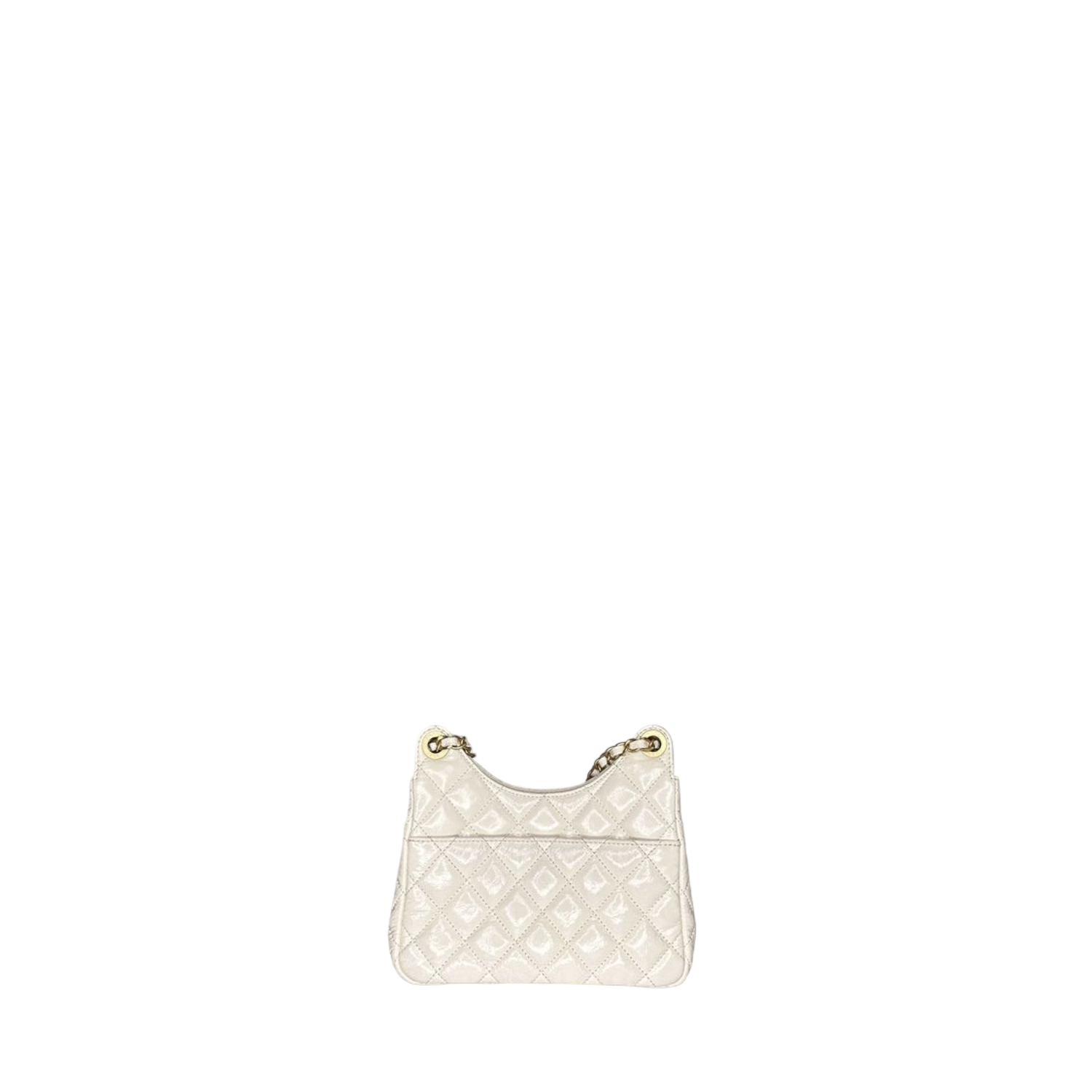 CHANEL 23C SMALL WHITE SHINY CALFSKIN HOBO BAG GHW