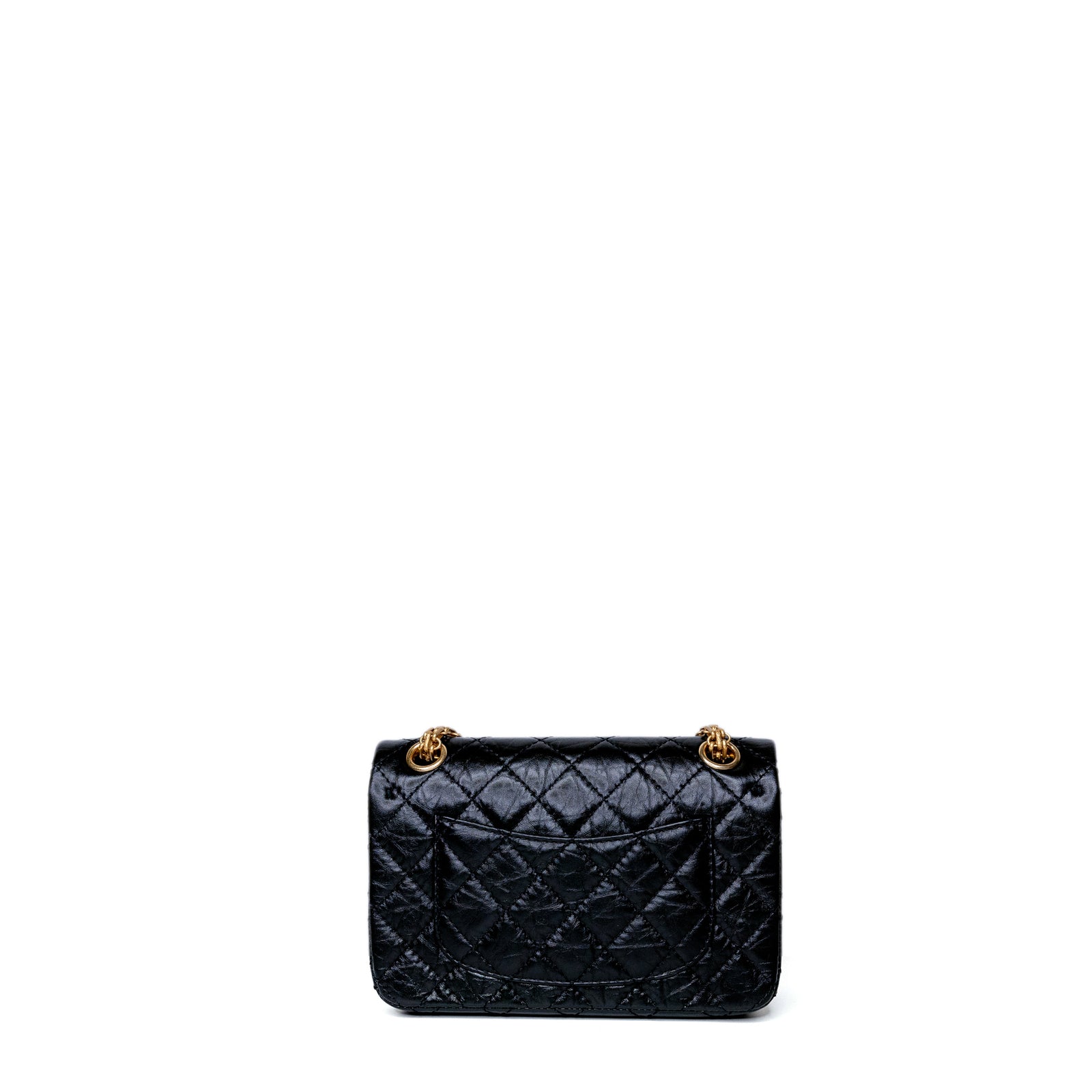 CHANEL MINI 2.55 REISSUE AGED CALFSKIN BLACK GHW
