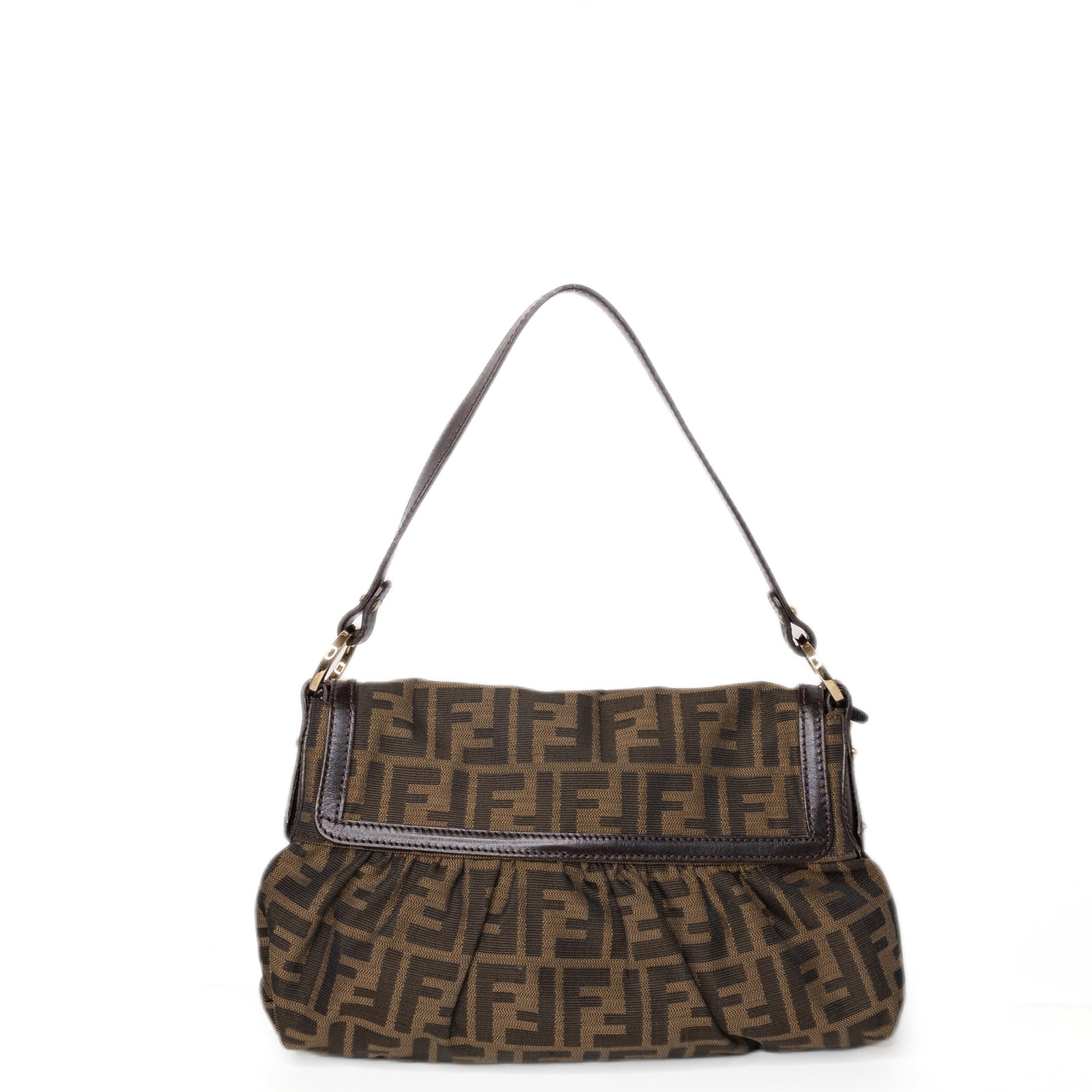 FENDI TOBACCO ZUCCA CHEF SHOULDER BAG