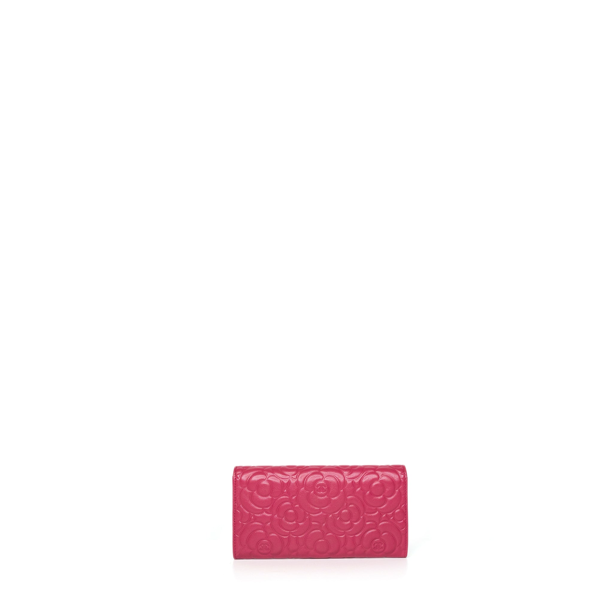 CHANEL CAMELLIA PINK LARGE FLAP WALLET