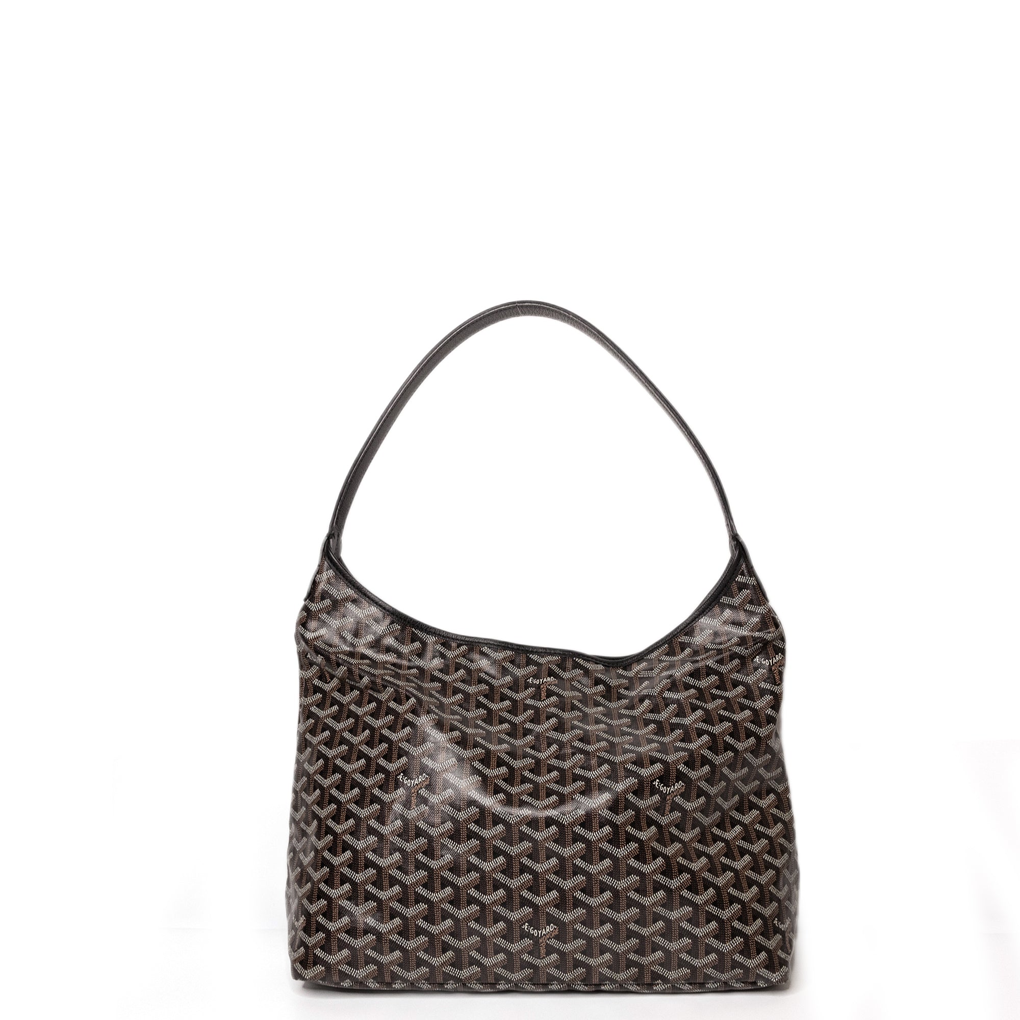 GOYARD BOHEME HOBO PM BAG GOYARDINE CANVAS BLACK SHW