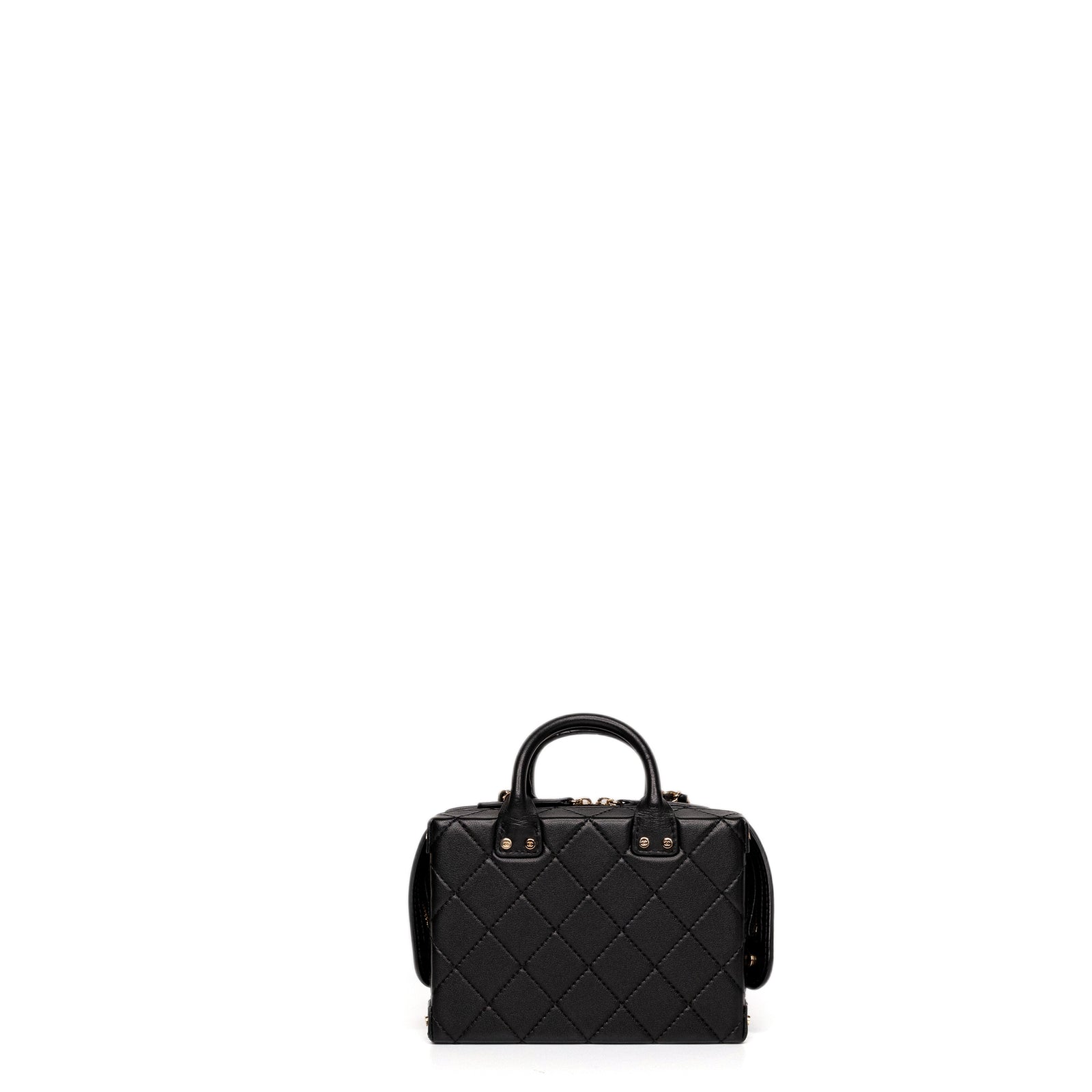 CHANEL 22B SMALL VANITY CASE CALFSKIN BLACK GHW (MICROCHIP)