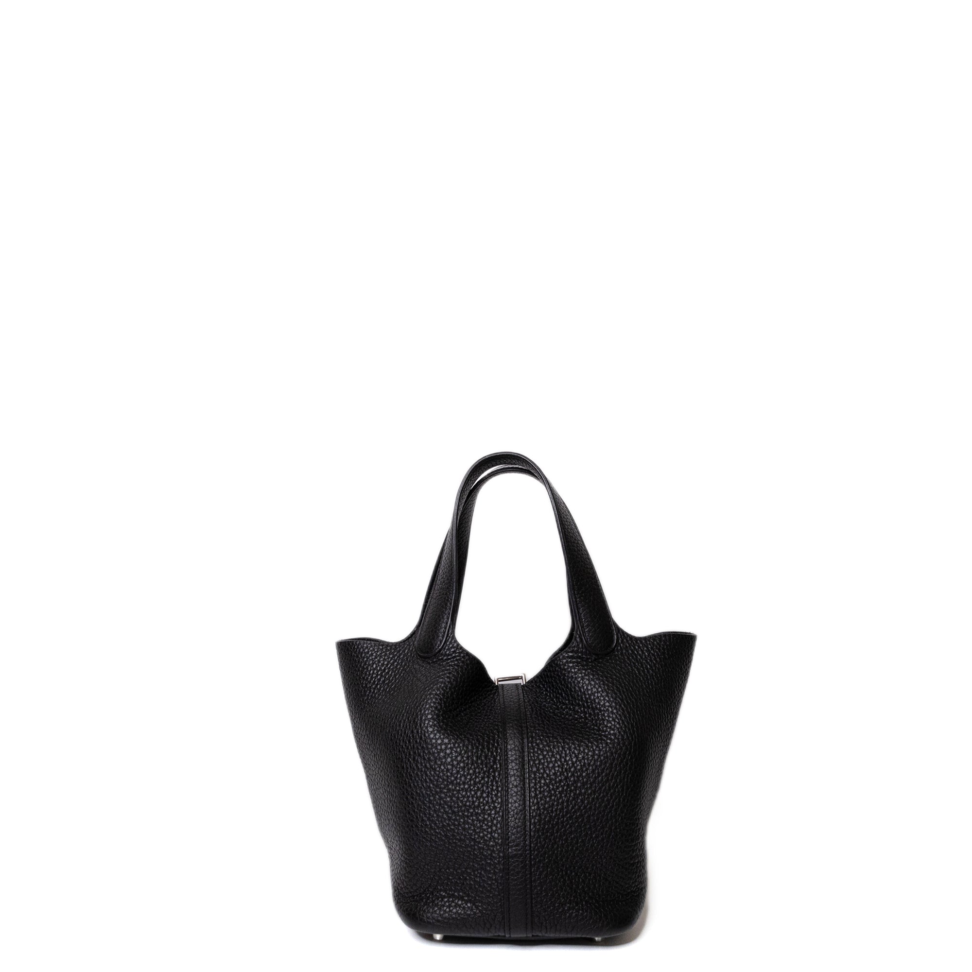 HERMES PICOTIN 18 LOCK BAG CLEMENCE BLACK SHW STAMP Y