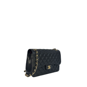 CHANEL CF JUMBO BLACK CAVIAR LEATHER GHW