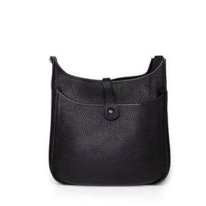 HERMES EVELYN 29 CLEMENCE LEATHER BLACK SHW STAMP SQUARE N