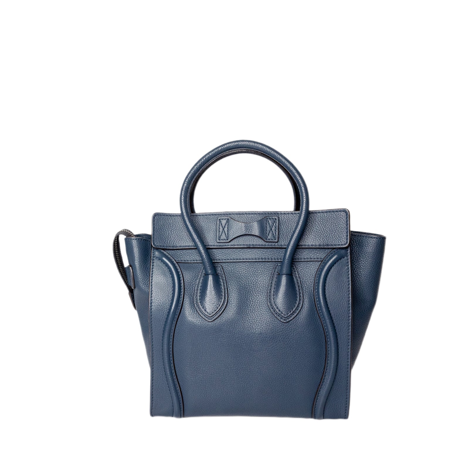 CELINE MICRO LUGGAGE BAG CALFSKIN GREY BLUE GHW