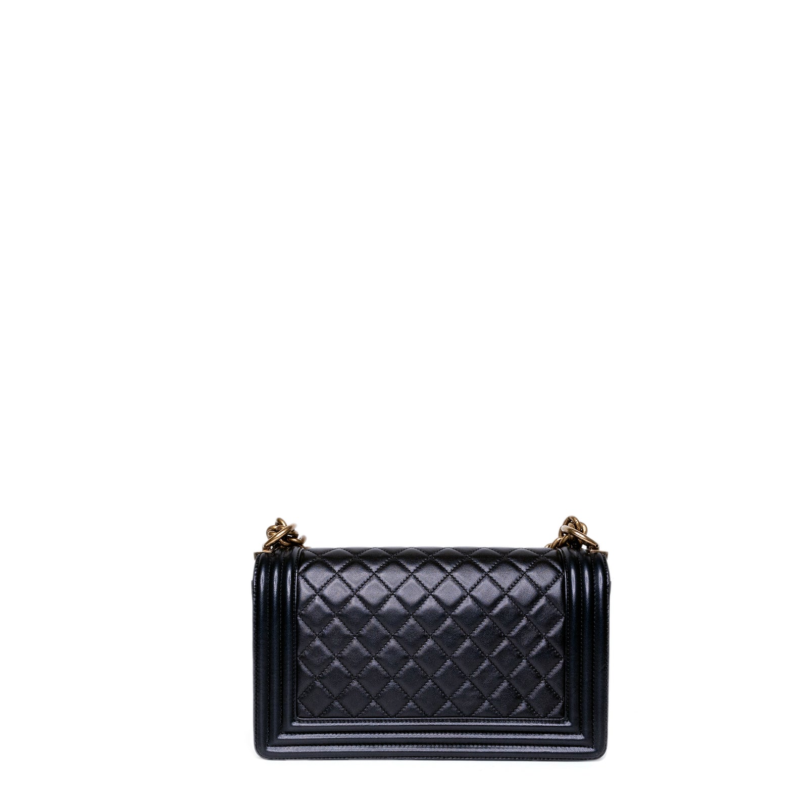 CHANEL LE BOY MEDIUM LAMB SKIN BLACK GHW