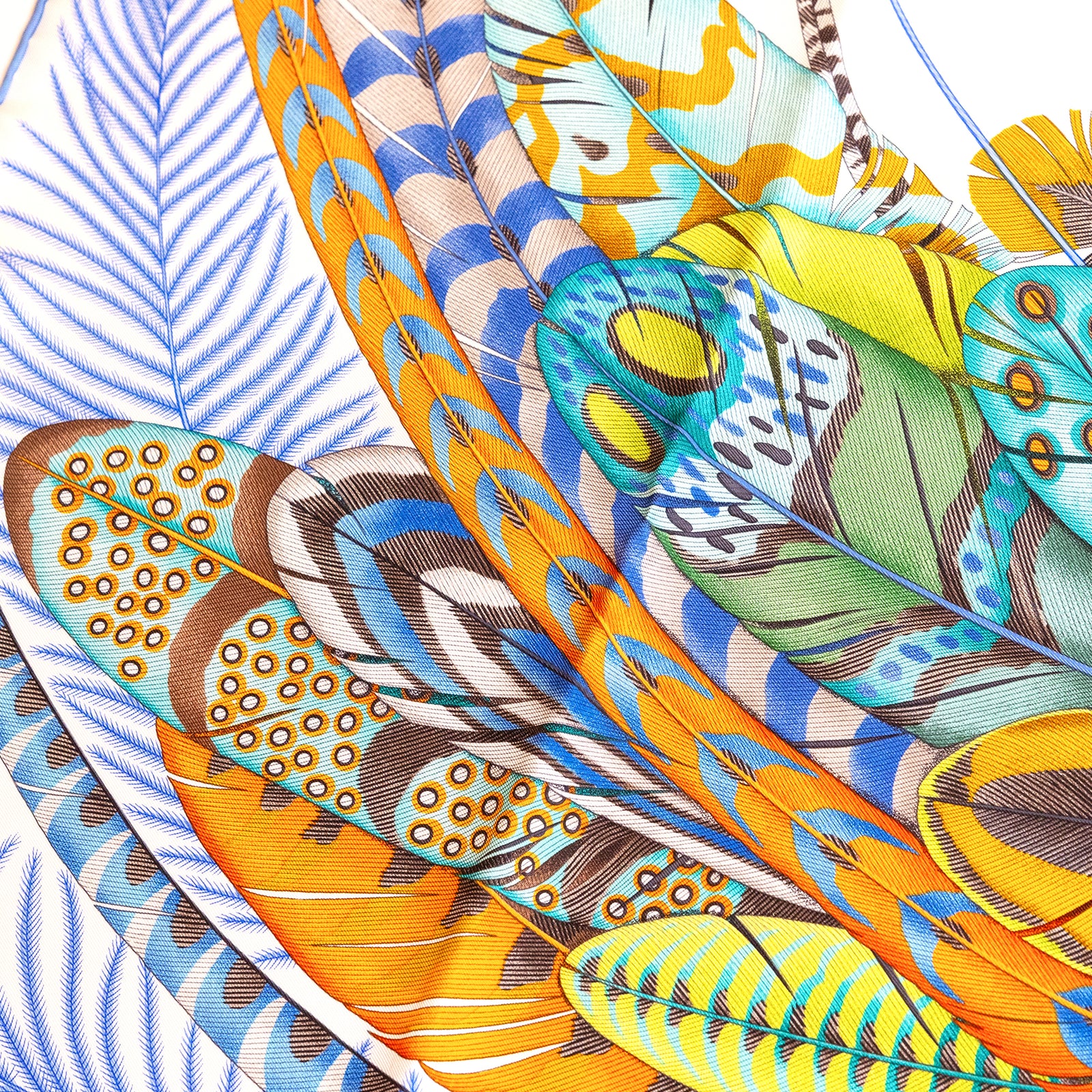 HERMES PLUMES EN FETE SILK SCARF 90CM