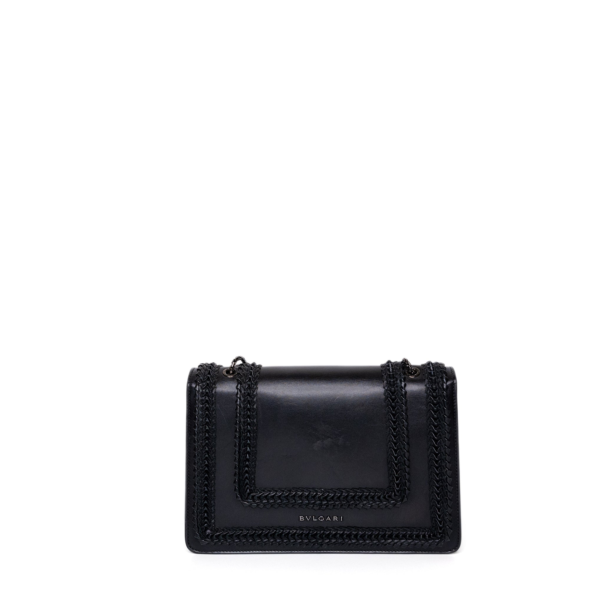 BVLGARI SERPENTI FOREVER SHOULDER BAG BLACK CALF SKIN