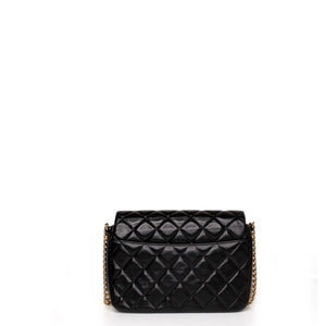 CHANEL GIANT CC LOGO FLAP BAG LAMBSKIN BLACK GHW