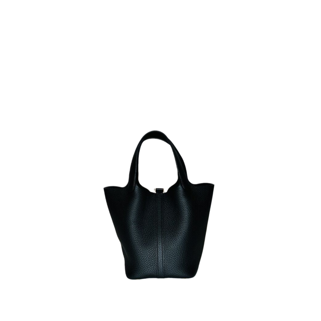 HERMES PICOTIN LOCK 18 BLACK GHW STAMP K