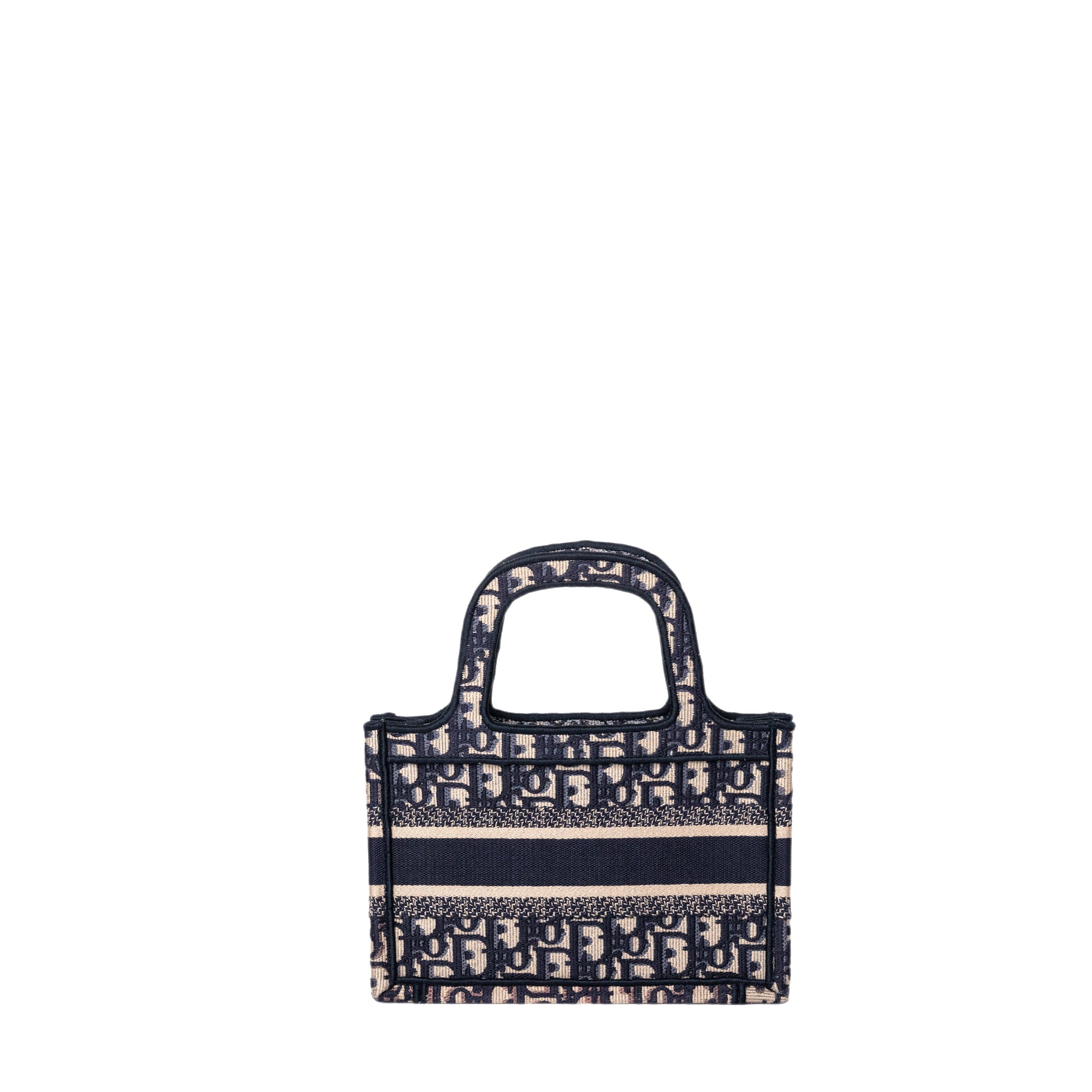 CHRISTIAN DIOR MINI BOOK TOTE BLUE OBLIQUE EMBROIDERY
