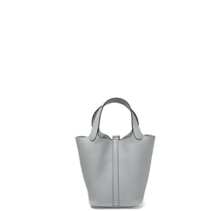 HERMES PICOTIN 18 LOCK BAG CLEMENCE BLUE PALE STAMP W