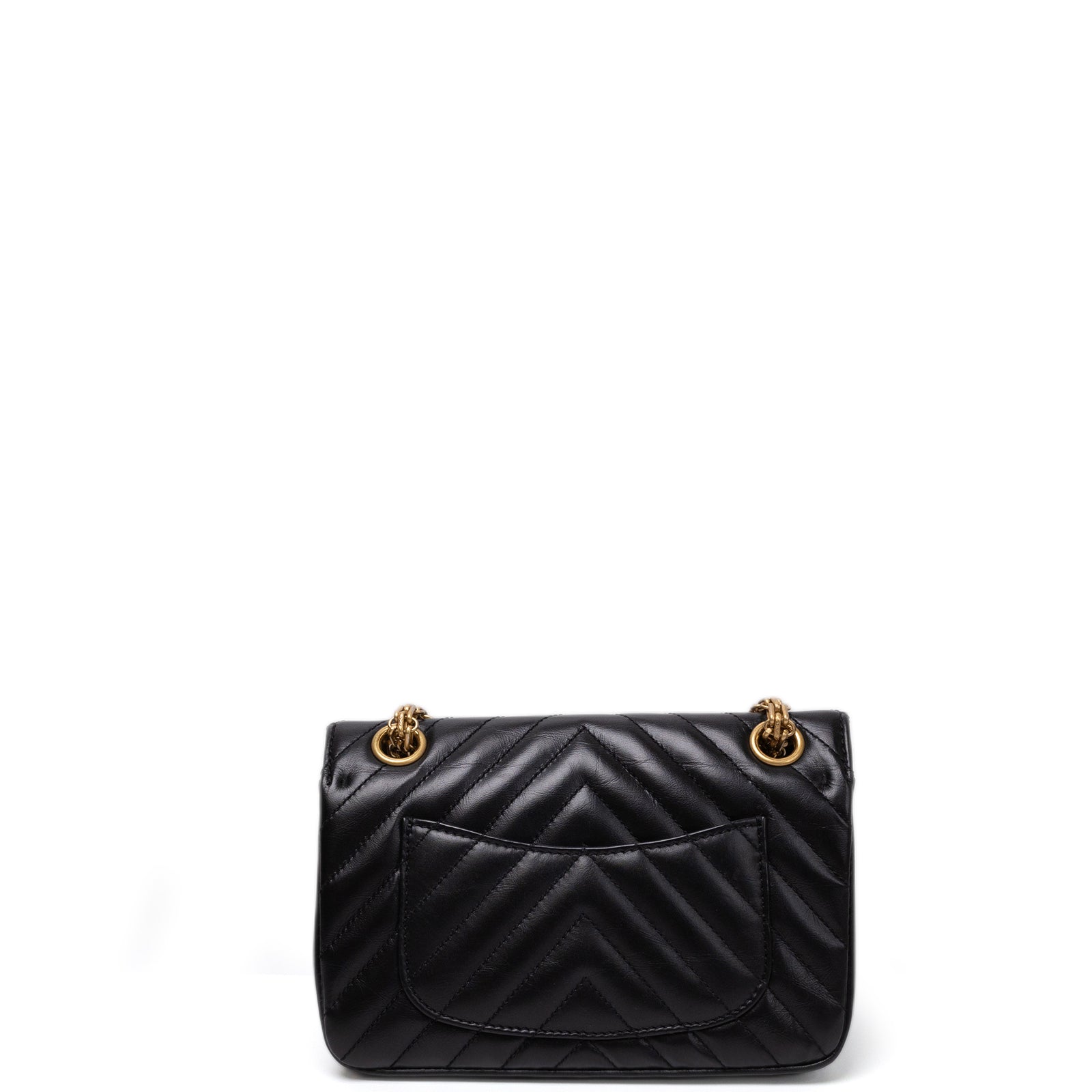 CHANEL 2.55 REISSUE CHEVRON CALFSKIN LEATHER BLACK GHW (MICROCHIP)