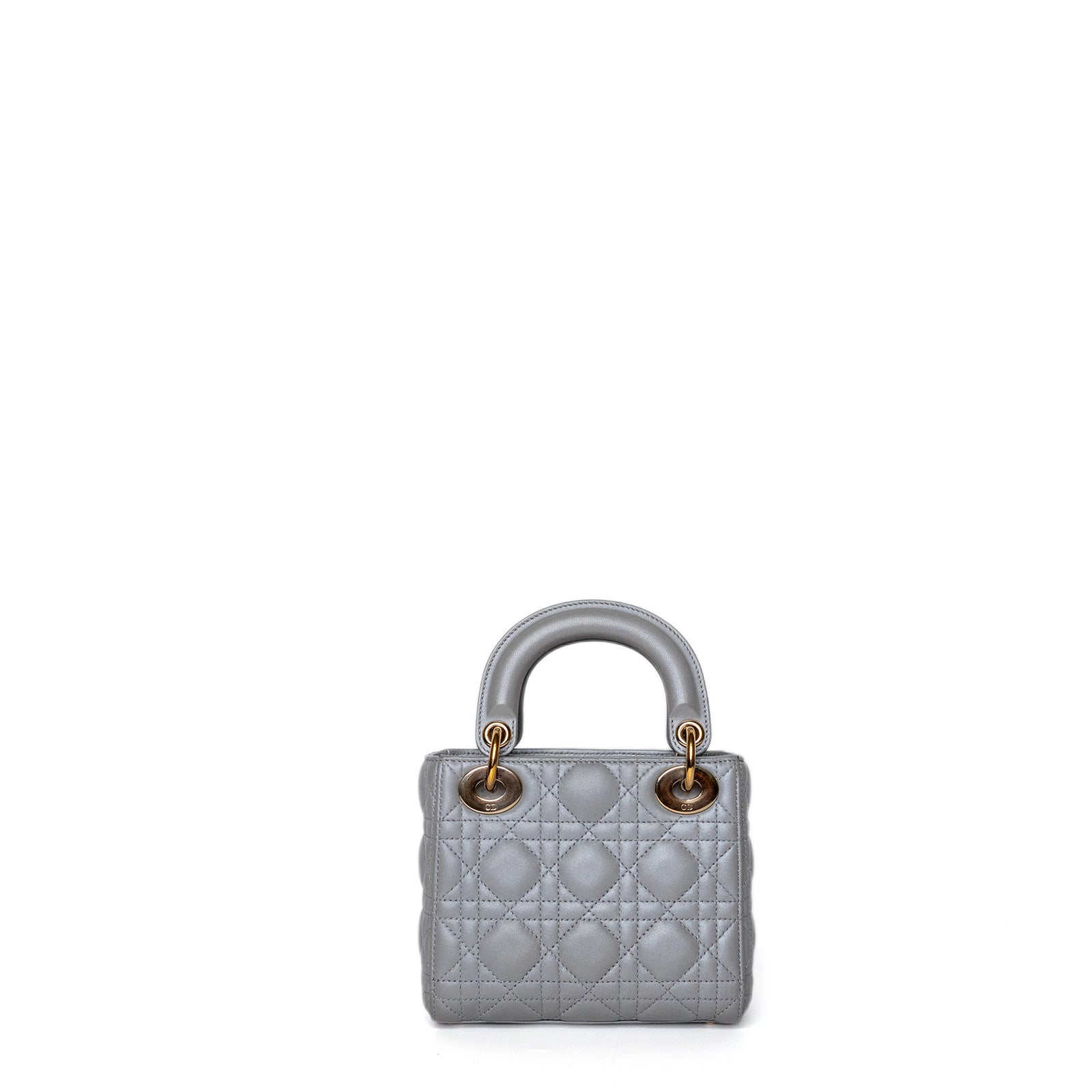 CHRISTIAN DIOR MINI LADY DIOR OPALINE GREY GHW