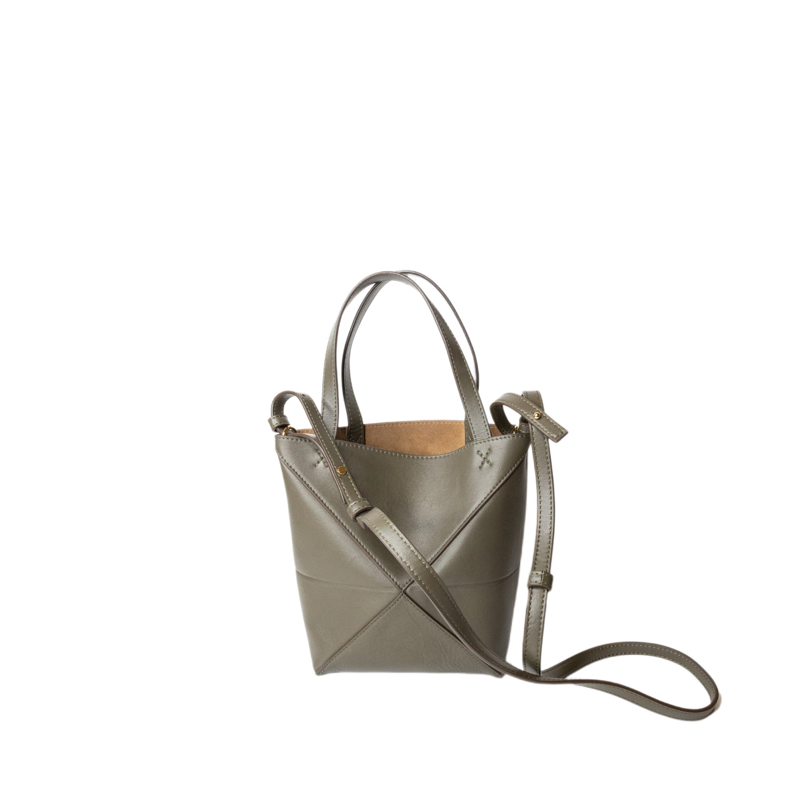 LOEWE MINI PUZZLE FOLD TOTE IN SHINNY CALF SKIN