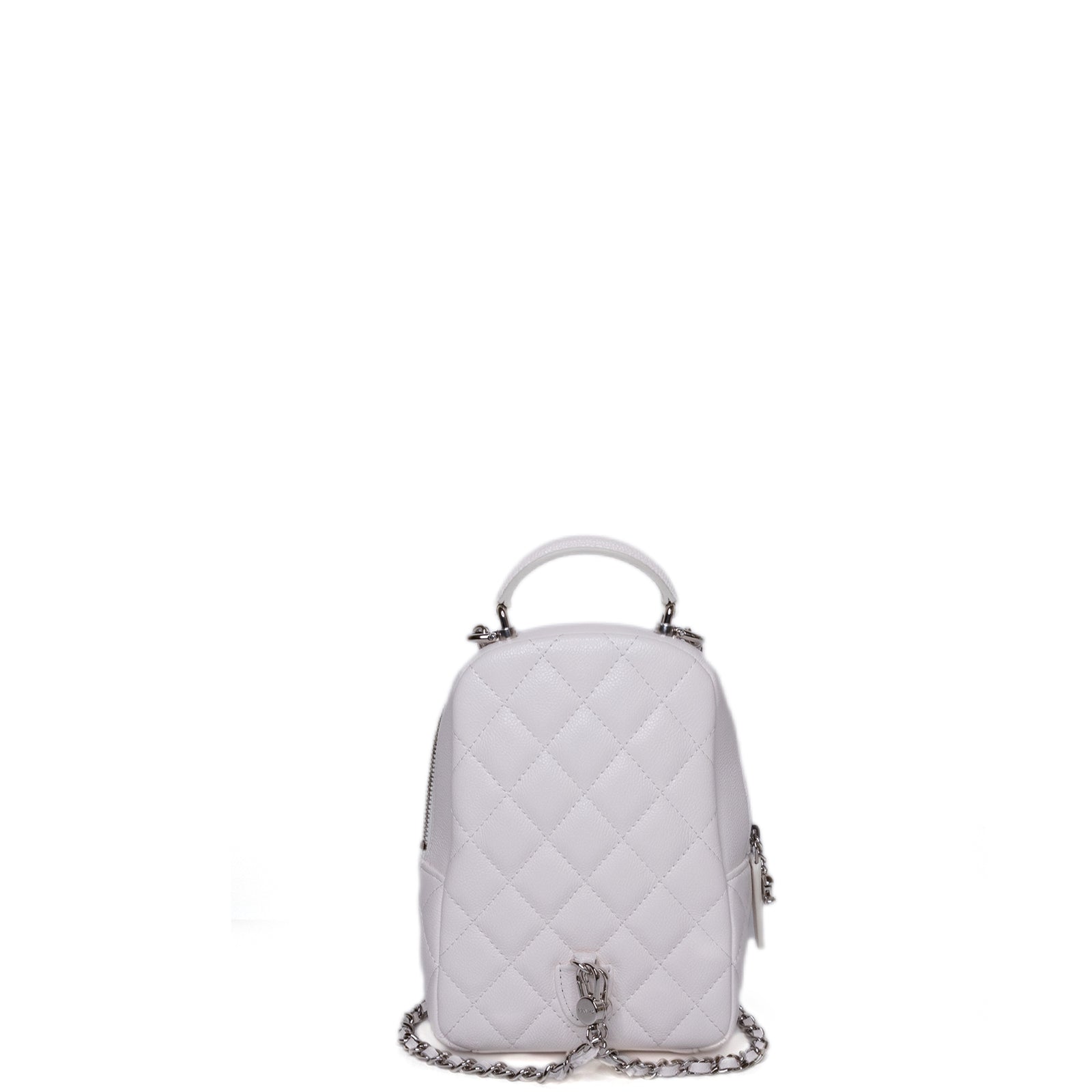 CHANEL 24C MINI BACKPACK / CROSSBODY BAG WHITE CALFSKIN LEATHER SHW