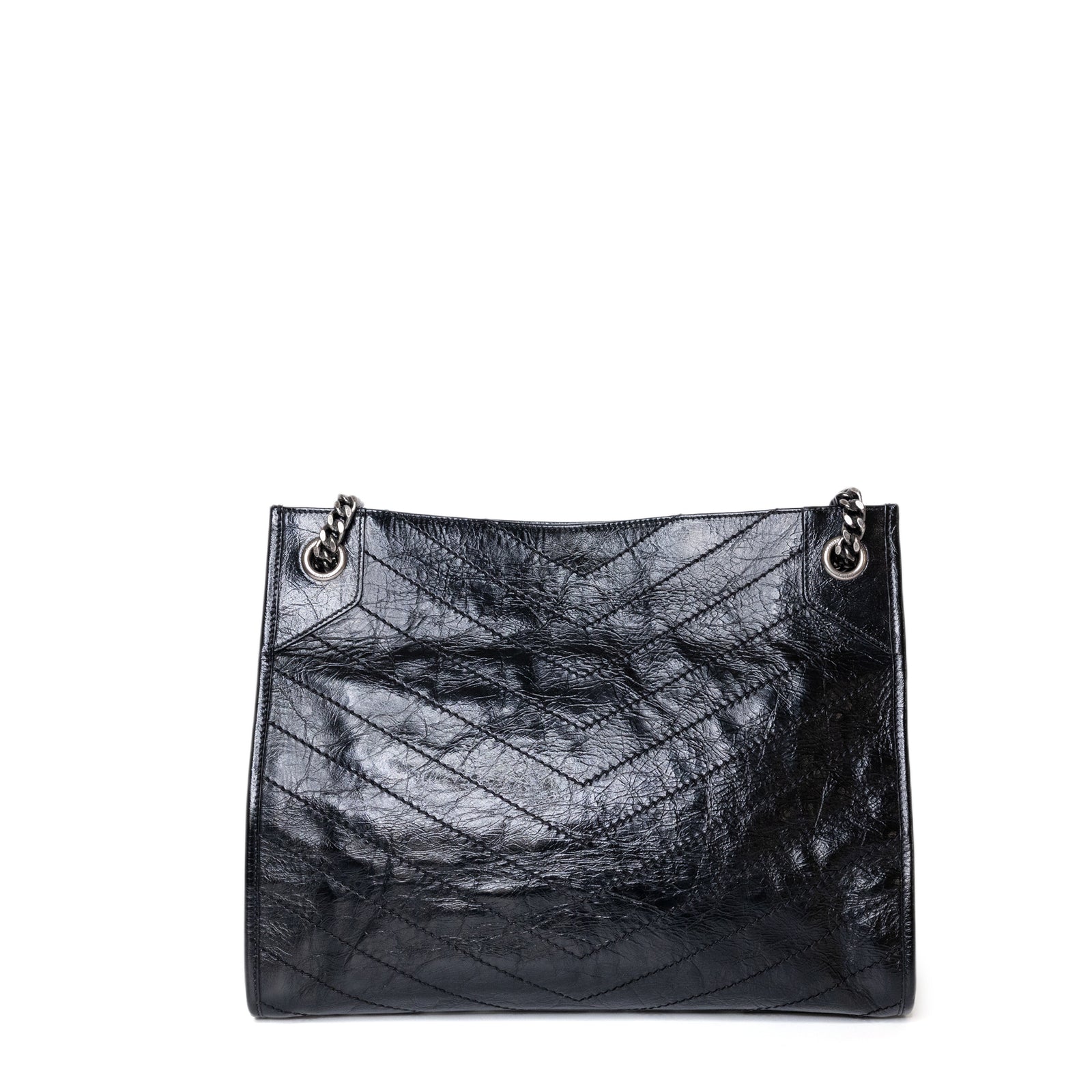 SAINT LAURENT MEDIUM SHOPPING TOTE BLACK SHW