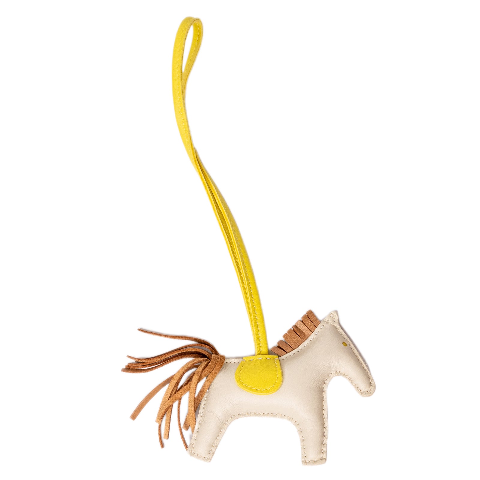 HERMES RODEO PM BAG CHARM CRAIE / CHAI / LIME STAMP B