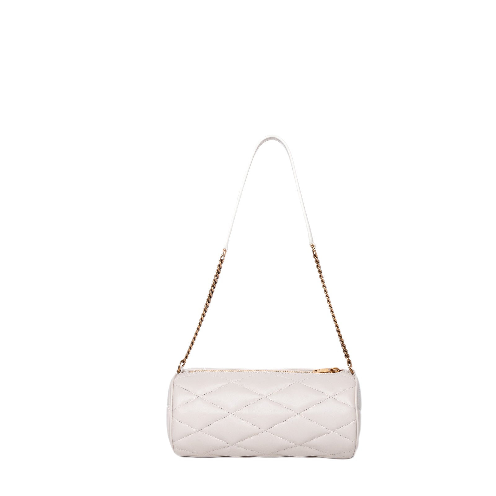 SAINT LAURENT SADE TUBE SHOULDER BAG MINI WHITE GHW