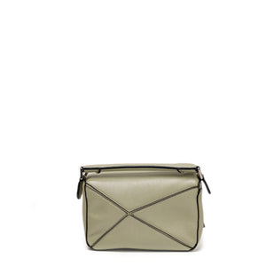LOEWE MINI PUZZLE PEARL GREEN CALFSKIN SHW