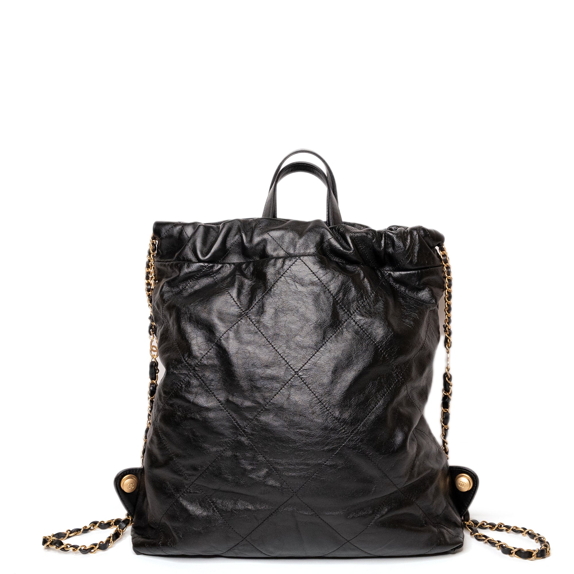 CHANEL 22 BACKPACK CALFSKIN BLACK GHW