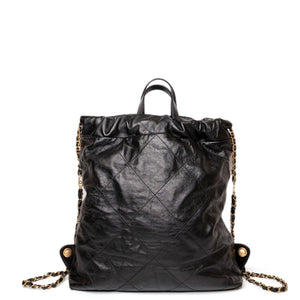CHANEL 22 BACKPACK CALFSKIN BLACK GHW