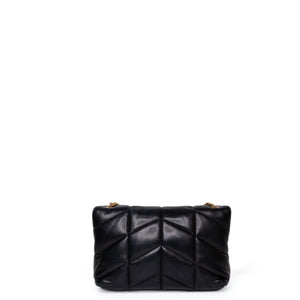 SAINT LAURENT PUFFER BAG TOY BLACK NAPPA LEATHER GHW