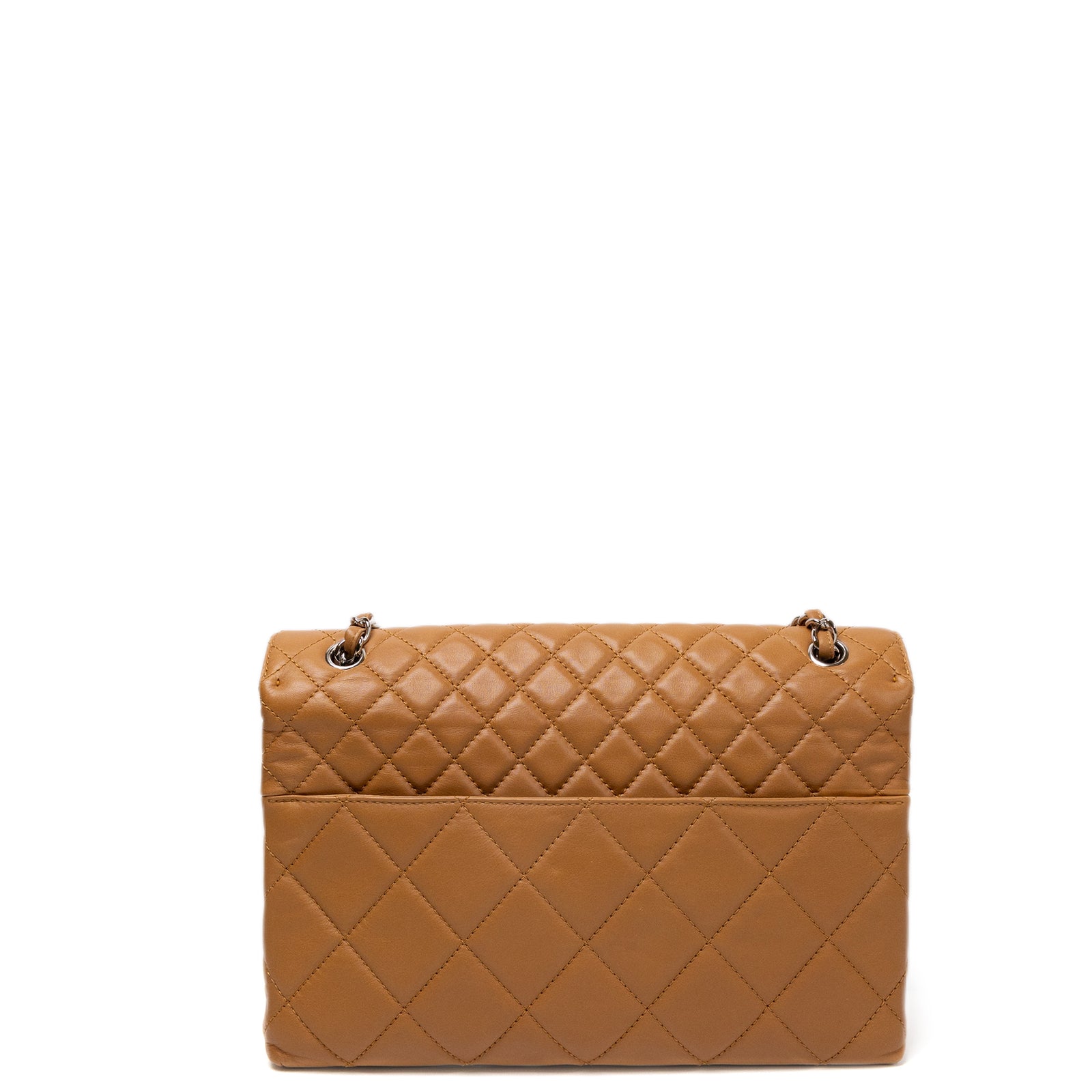 CHANEL VINTAGE FLAP BAG CARAMEL LAMBSKIN SHW