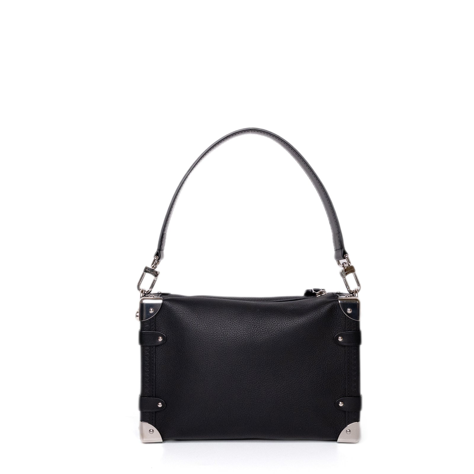 LOUIS VUITTON SIDE TRUNK MM BLACK CALFSKIN LEATHER SHW