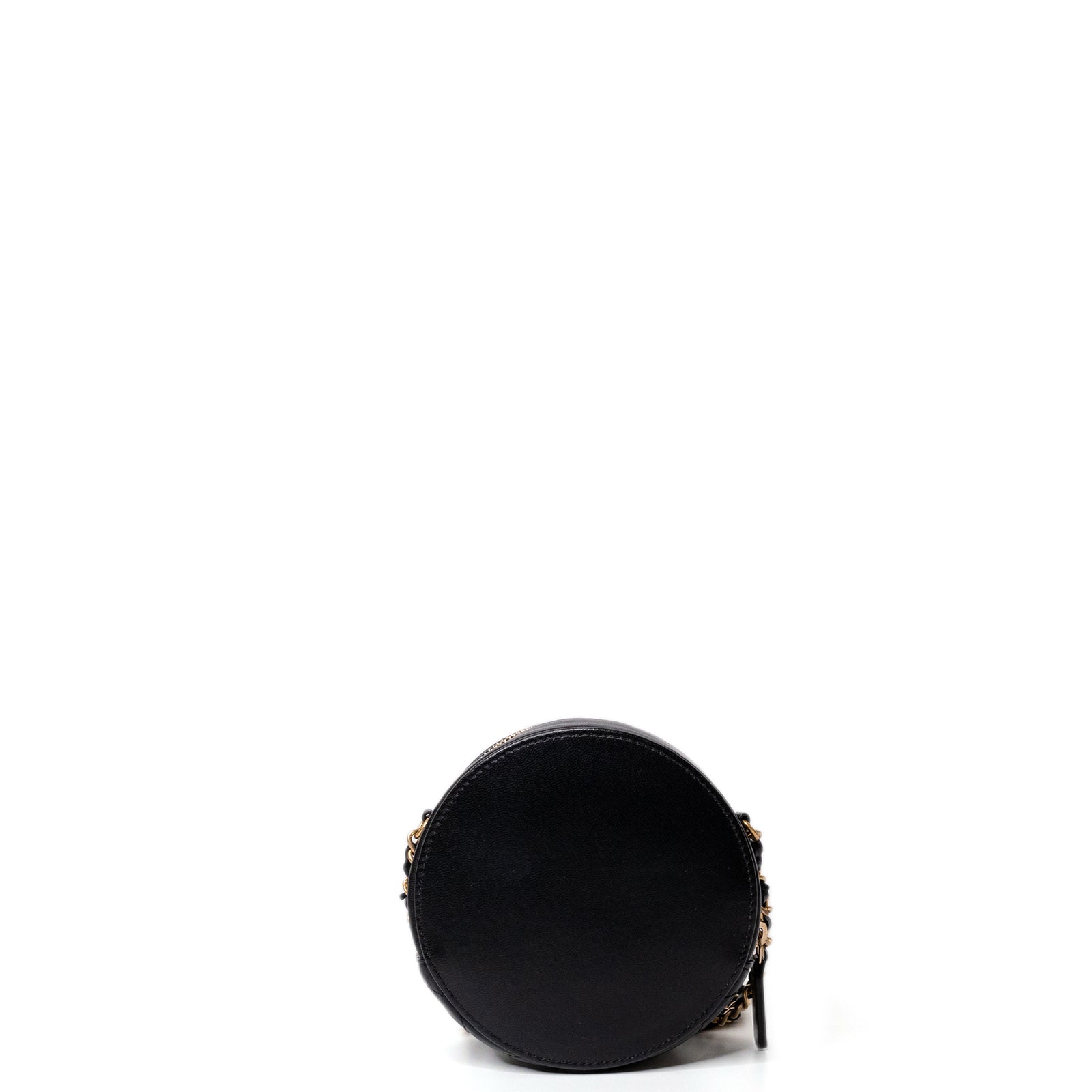 CHANEL CC ROUND CLUTCH LAMBSKIN LEATHER GHW