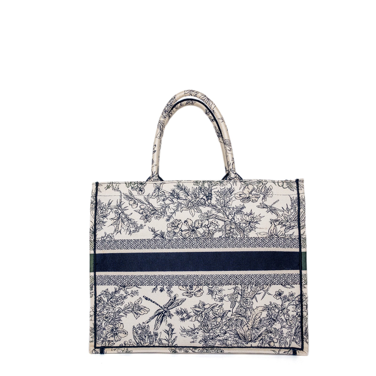 CHRISTIAN DIOR LARGE BOOK TOTE TOILE DE JOUY EMBROIDERY