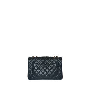 CHANEL CLASSIC DOUBLE FLAP JUMBO BLACK CAVIAR LEATHER GHW