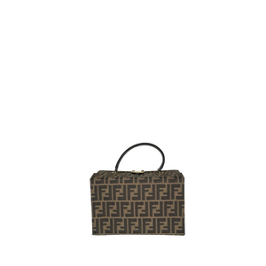 FENDI ZUCCA OATTERN TWO-WAY VANITY  BAG