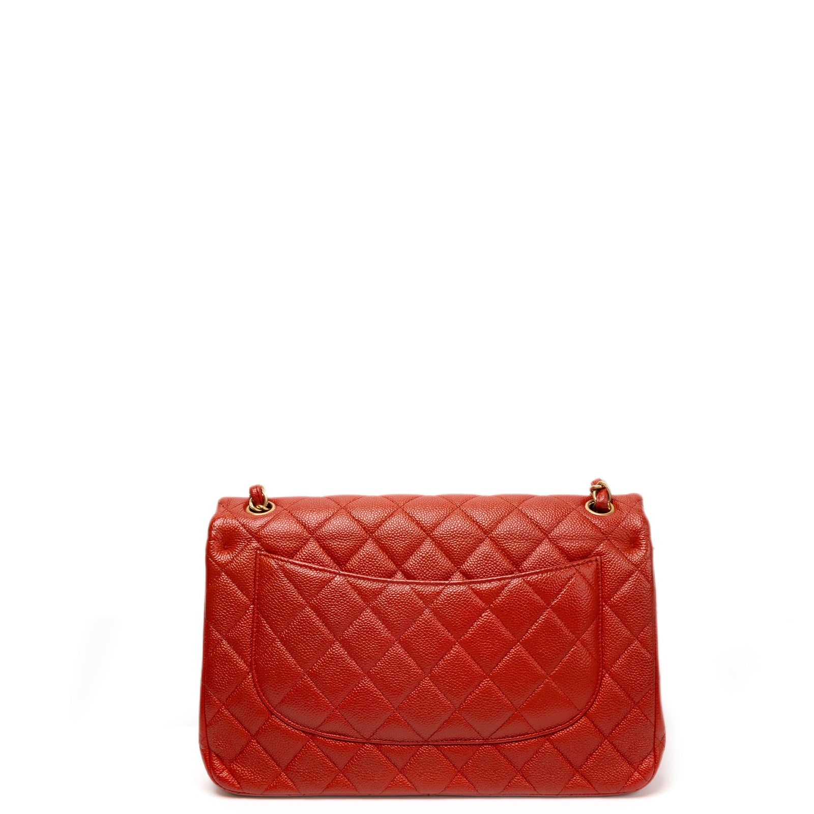 CHANEL JUMBO CLASSIC DOUBLE FLAP RED CAVIAR LEATHER GHW